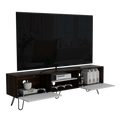 Rack Vassel, Habano y Blanco, para televisor de 80 pulgadas - vista 1