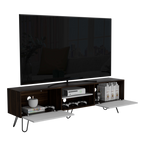 Rack Vassel, Habano y Blanco, para televisor de 80 pulgadas - vista 1