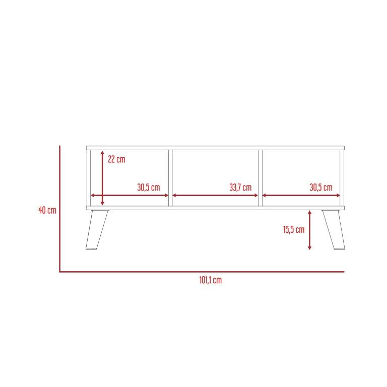 Mesa de Centro Cincinatti Z,100, Coñac, con varios entrepaños y patas de madera - vista 6