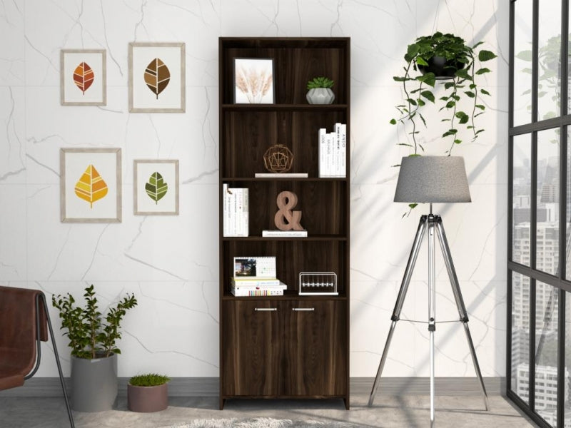 Biblioteca Lisa, Habano, con dos puertas batientes y múltiples entrepaños para colocar objetos - vista 2