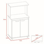 Mueble de Cocina Kitchen, Blanco y Rovere, con dos puertas batientes y espacio para horno microondas - vista 8