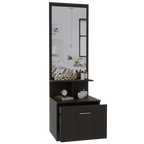 Velador Multifuncional Z,54, Wengue Negro, con cajón de amplio espacio y espejo incorporado - vista 1