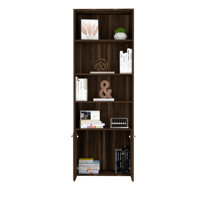 Biblioteca Lisa, Habano, con dos puertas batientes y múltiples entrepaños para colocar objetos - vista 4