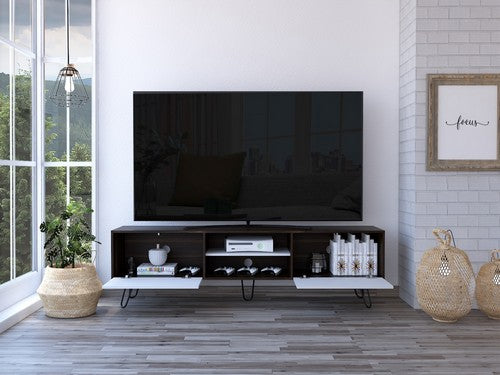 Rack Vassel, Habano y Blanco, para televisor de 80 pulgadas - vista 5