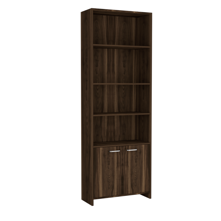 Biblioteca Lisa, Habano, con dos puertas batientes y múltiples entrepaños para colocar objetos - vista 5