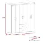 Closet Bariloche, Wengue Negro, seis puertas batientes y dos cajones deslizables - vista 6