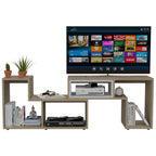 Rack Extensible Beijing, Rovere y Blanco, con capacidad para televisor de 40 pulgadas - vista 5