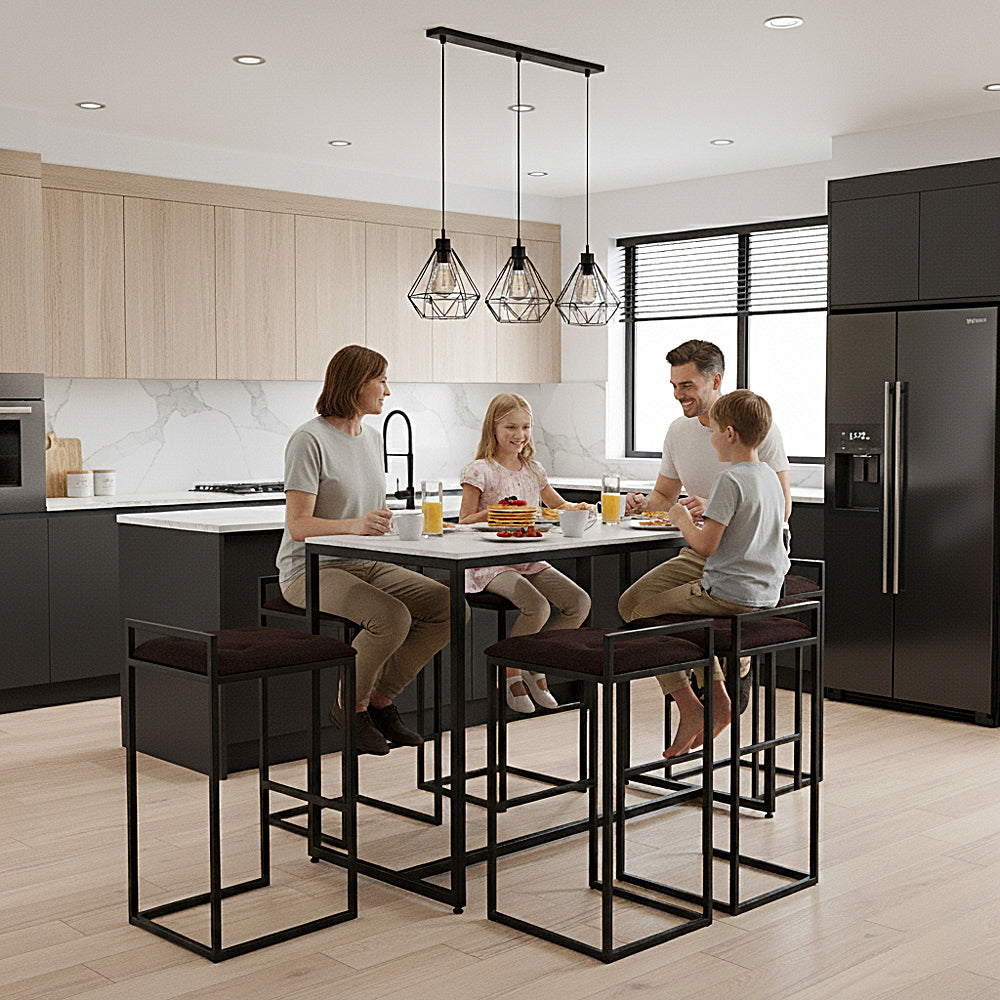 Comedor Barcelona Cuarzo 6 Personas + 6 Sillas Chocolate