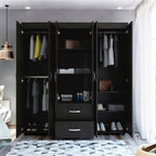 Closet Bariloche, Wengue Negro, seis puertas batientes y dos cajones deslizables - vista 4
