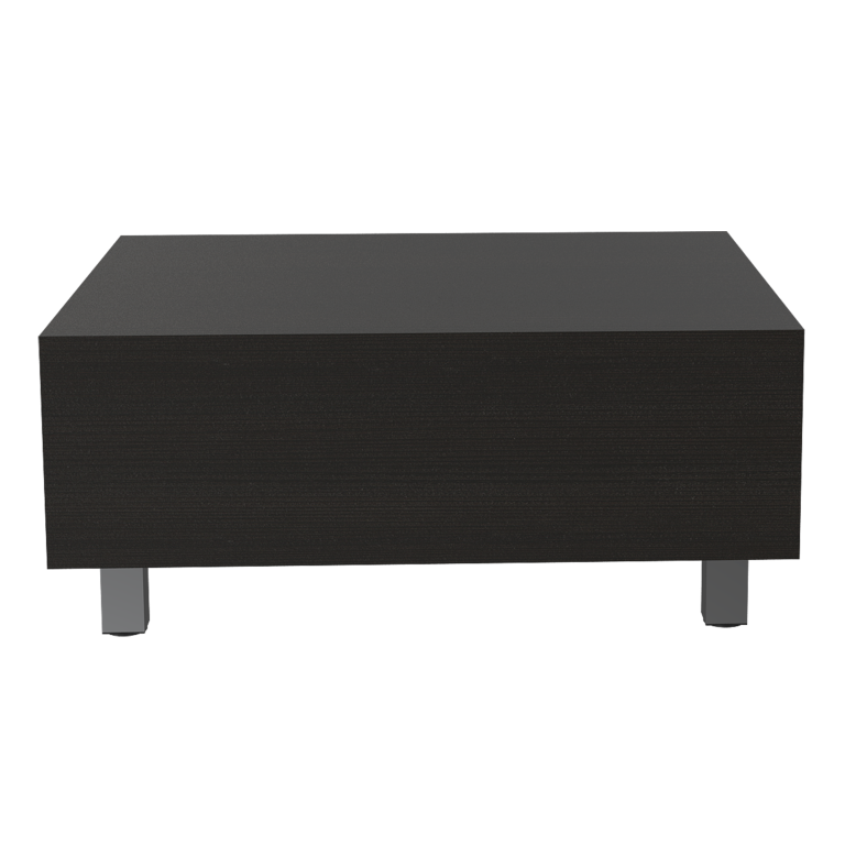 Mesa de Centro Funcional, Gambia, Wengue, con cajón interno y patas metálicas - vista 5