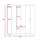 Closet Bariloche, Wengue Negro, seis puertas batientes y dos cajones deslizables - vista 7