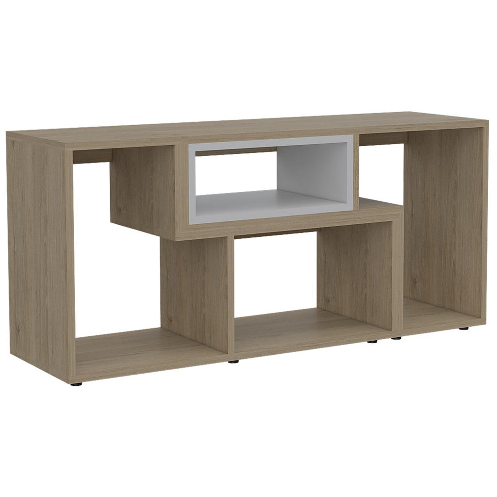 Rack Extensible Beijing, Rovere y Blanco, con capacidad para televisor de 40 pulgadas - vista 4