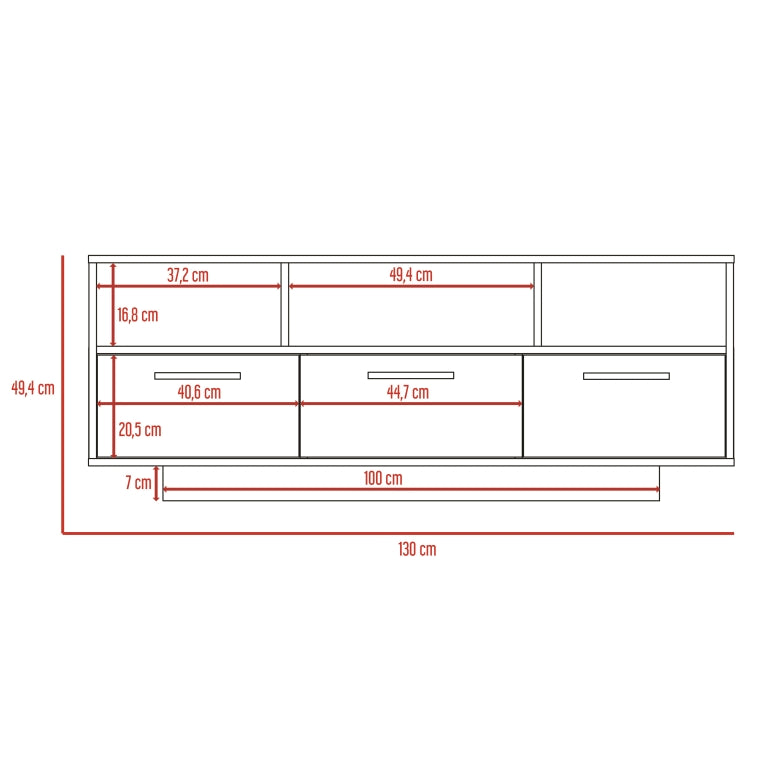 Rack TV Wema, Wengue y Coñac, con capacidad para televisor de 58 pulgadas - vista 7