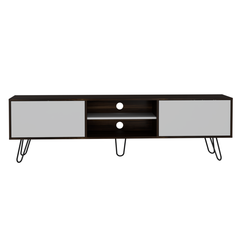Rack Vassel, Habano y Blanco, para televisor de 80 pulgadas - vista 6