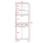 Mueble de Cocina Kitchen, Blanco y Rovere, con cuatro puertas batientes y espacio horno microondas - vista 7