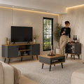 Mons Tokio Rack TV + Mesa de Centro + Mesa Lateral Grafito