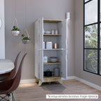 Alacena de Cocina BI,Color, Blanco y Duna, con dos puertas batientes y espacio para horno microondas - vista 4