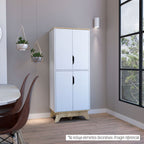 Alacena de Cocina BI,Color, Blanco y Duna, con dos puertas batientes y espacio para horno microondas - vista 3