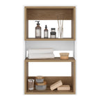 Mueble Auxiliar Muro Baño Eco, Blanco Duqueza y Fresno Europeo, con superficies para ubicar objetos - vista 2