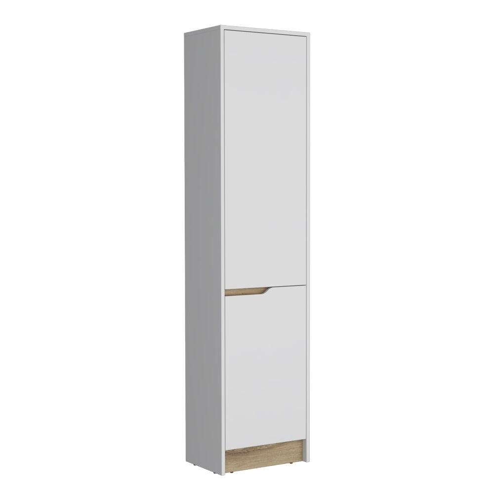 Alacena Soler, Blanco Marqueza y Macadamia, con Dos Puertas Abatibles - vista 1