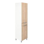 Alacena Alacena De Cocina Melia, Blanco y Rovere, con Una Puerta Abatible con Almacenamiento Extra y Patas de Acero - vista 1