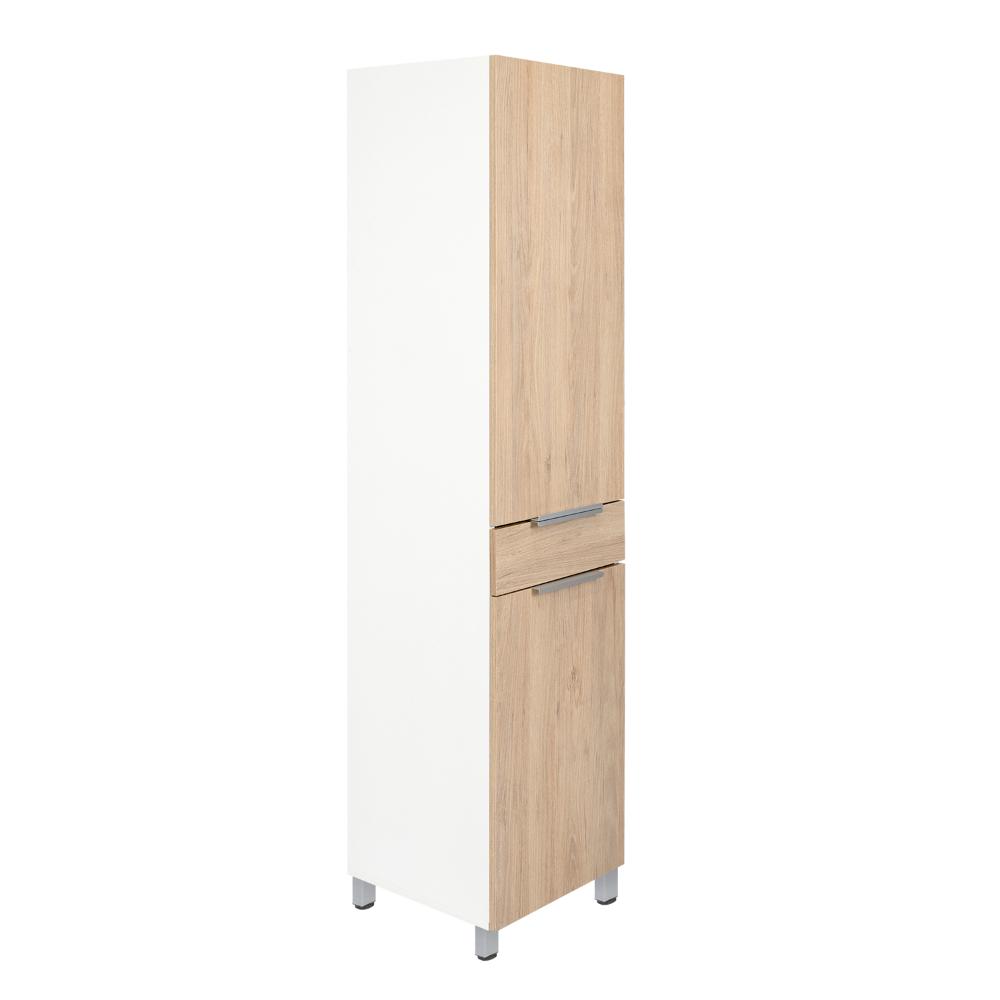 Alacena Alacena De Cocina Melia, Blanco y Rovere, con Una Puerta Abatible con Almacenamiento Extra y Patas de Acero - vista 1