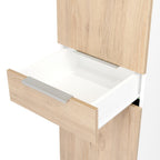 Alacena Alacena De Cocina Melia, Blanco y Rovere, con Una Puerta Abatible con Almacenamiento Extra y Patas de Acero - vista 4