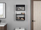 Mueble Auxiliar Muro Baño Eco, Blanco Duqueza y Wengue, con superficies para ubicar objetos - vista 1