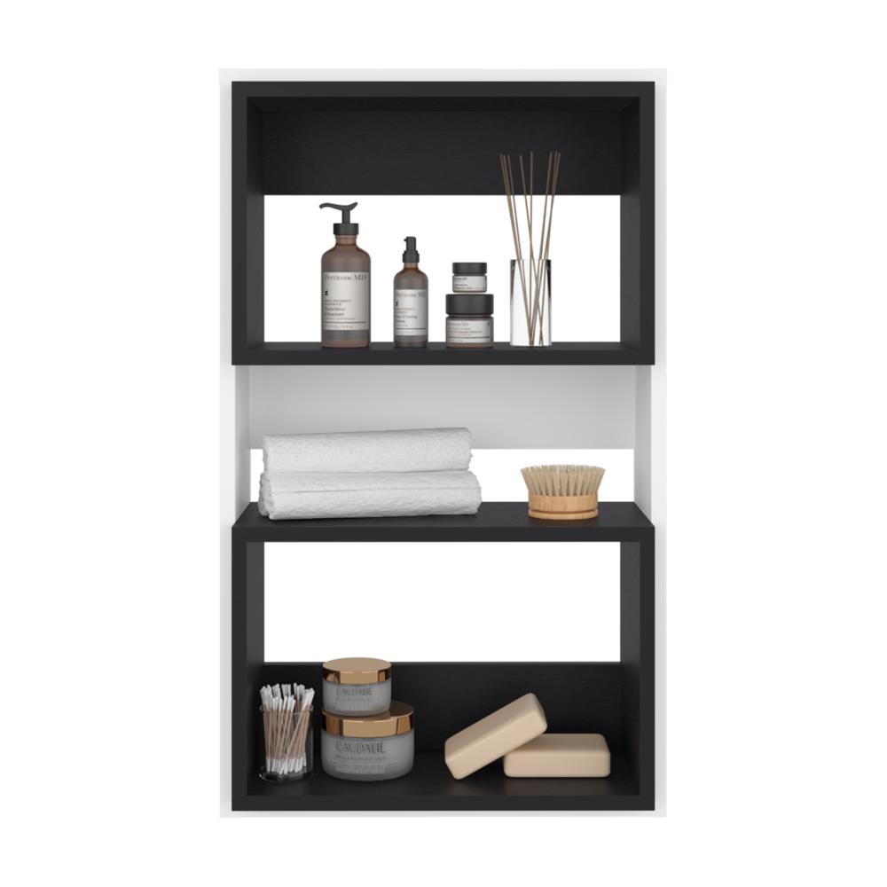 Mueble Auxiliar Muro Baño Eco, Blanco Duqueza y Wengue, con superficies para ubicar objetos - vista 3