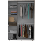 Closet Roko, Chocolate y Blanco, con Tres Puertas Abatibles con Cerradura y Variedad de Entrepaños - vista 6