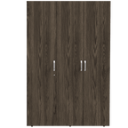Closet Roko, Chocolate y Blanco, con Tres Puertas Abatibles con Cerradura y Variedad de Entrepaños - vista 5