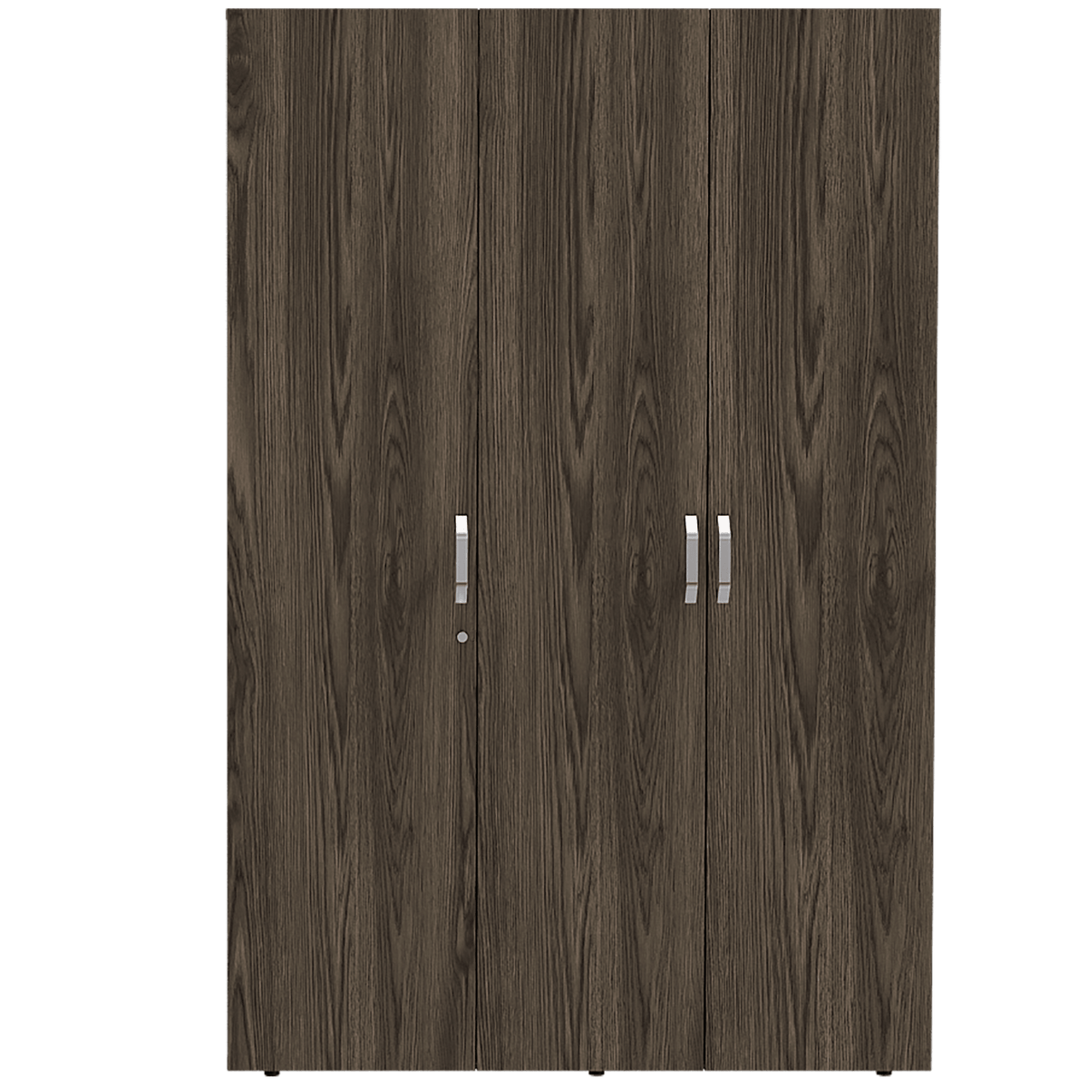 Closet Roko, Chocolate y Blanco, con Tres Puertas Abatibles con Cerradura y Variedad de Entrepaños - vista 5