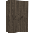 Closet Roko, Chocolate y Blanco, con Tres Puertas Abatibles con Cerradura y Variedad de Entrepaños - vista 3