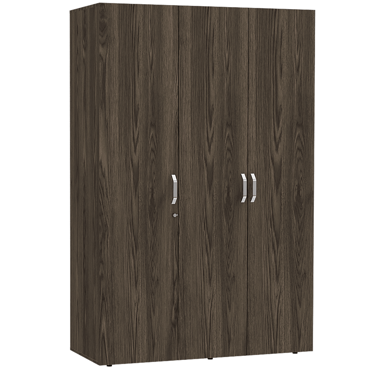 Closet Roko, Chocolate y Blanco, con Tres Puertas Abatibles con Cerradura y Variedad de Entrepaños - vista 3