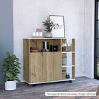 Mesón de Cocina Bicolor, Duna y Blanco, dos puertas batientes y variedad de entrepaños - vista 3