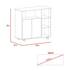 Mesón de Cocina Bicolor, Duna y Blanco, dos puertas batientes y variedad de entrepaños - vista 7