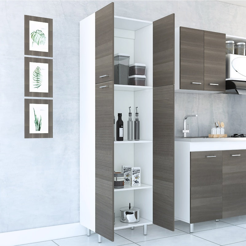 Mueble Alacena Rossi, con cuatro puertas batientes y variedad de entrepaños - vista 4