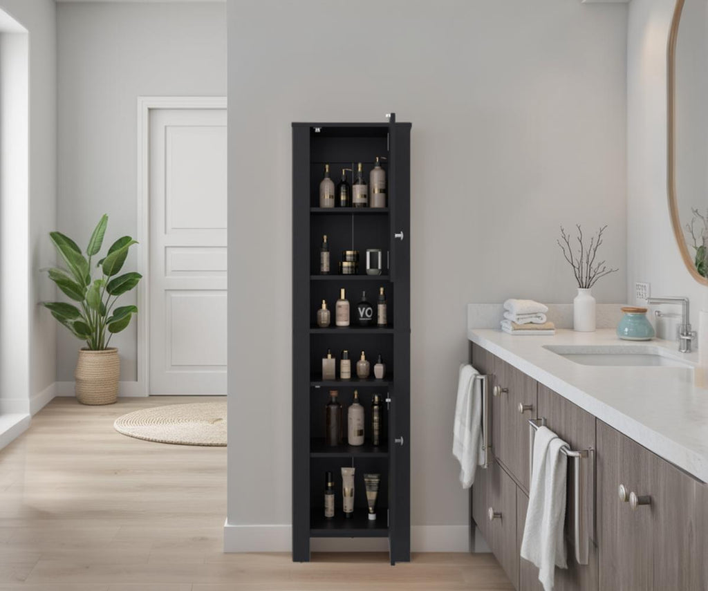 Estante Organizador Baño Vanessa Dos Puertas, Wengue - vista 2