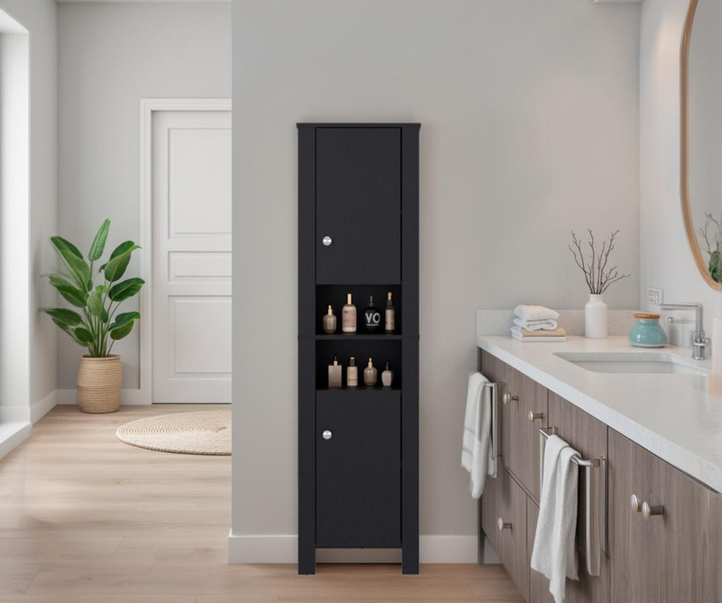Estante Organizador Baño Vanessa Dos Puertas, Wengue - vista 1