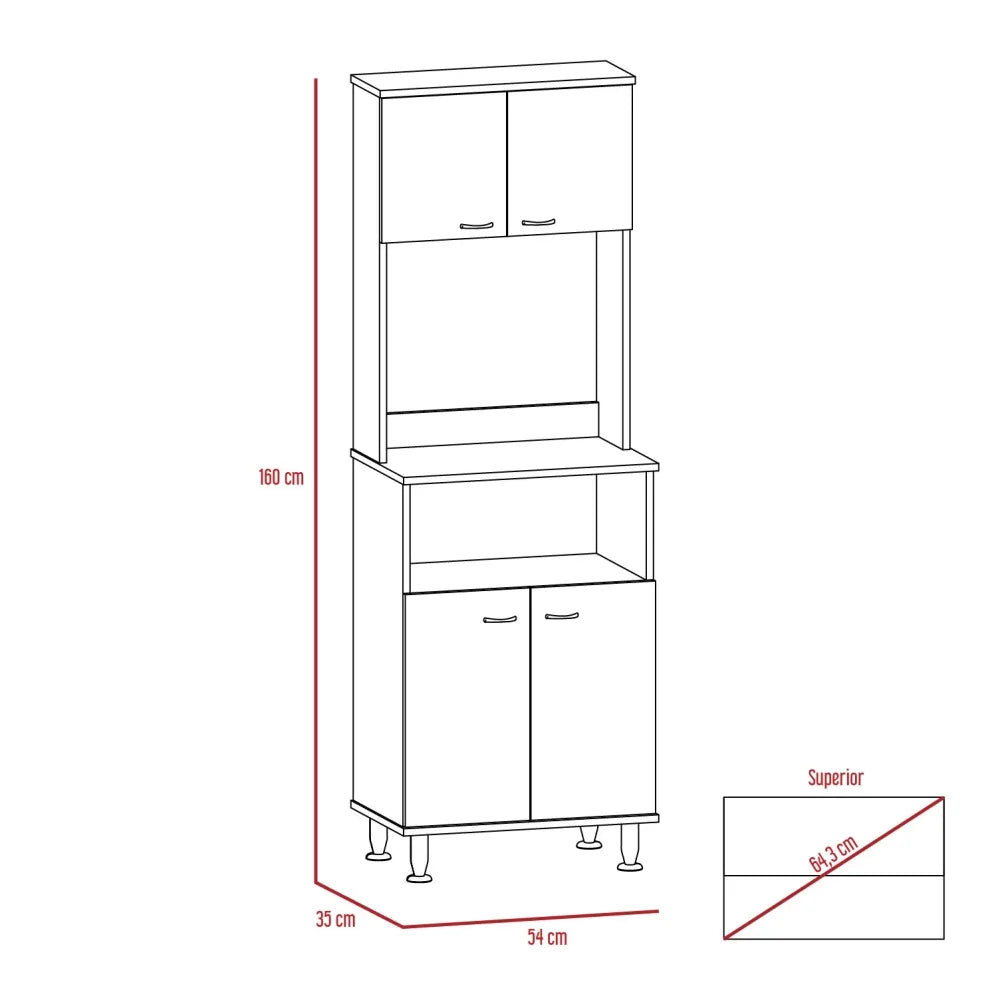 Mueble De Cocina Kitchen 54 - Blanco / Wengue