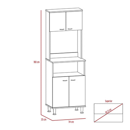 Mueble De Cocina Kitchen 54 - Blanco / Wengue