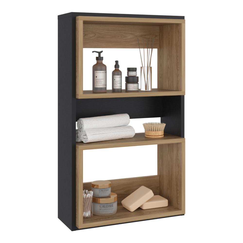 Mueble Auxiliar Muro Baño Eco, Wengue y Fresno Europeo, con superficies para ubicar objetos - vista 1