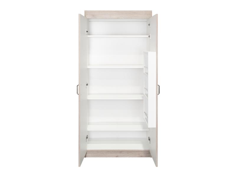 Despensa de Cocina Varese, Ceniza Y Blanco, Posee Un Estante Adicional En La Puerta y Cuatro Entrepaños - vista 6