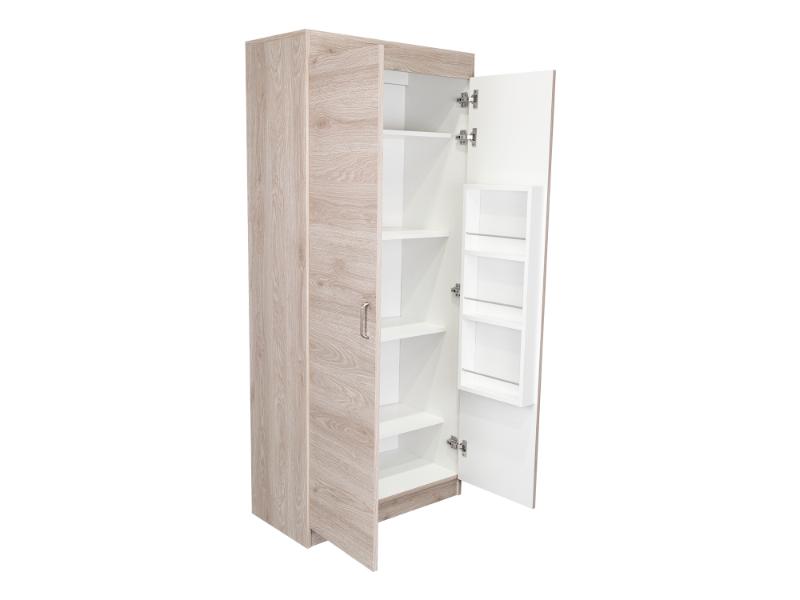 Despensa de Cocina Varese, Ceniza Y Blanco, Posee Un Estante Adicional En La Puerta y Cuatro Entrepaños - vista 7