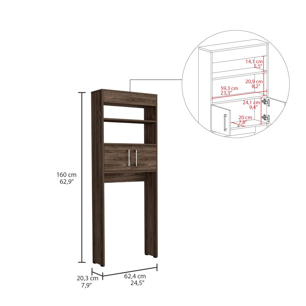 Ahorrador de Espacio Madrid, Coñac, con dos puertas batientes y varios entrepaños para colocar objetos de aseo - vista 5