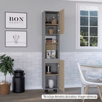 Alacena Kitchen Hasselt, Gris y Rovere, con dos puertas batientes y variedad de entrepaños - vista 4
