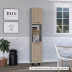 Alacena Kitchen Hasselt, Gris y Rovere, con dos puertas batientes y variedad de entrepaños - vista 3
