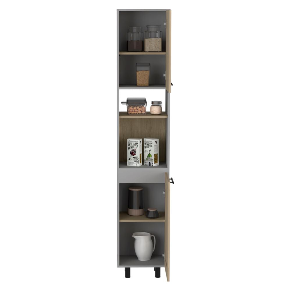 Alacena Kitchen Hasselt, Gris y Rovere, con dos puertas batientes y variedad de entrepaños - vista 2