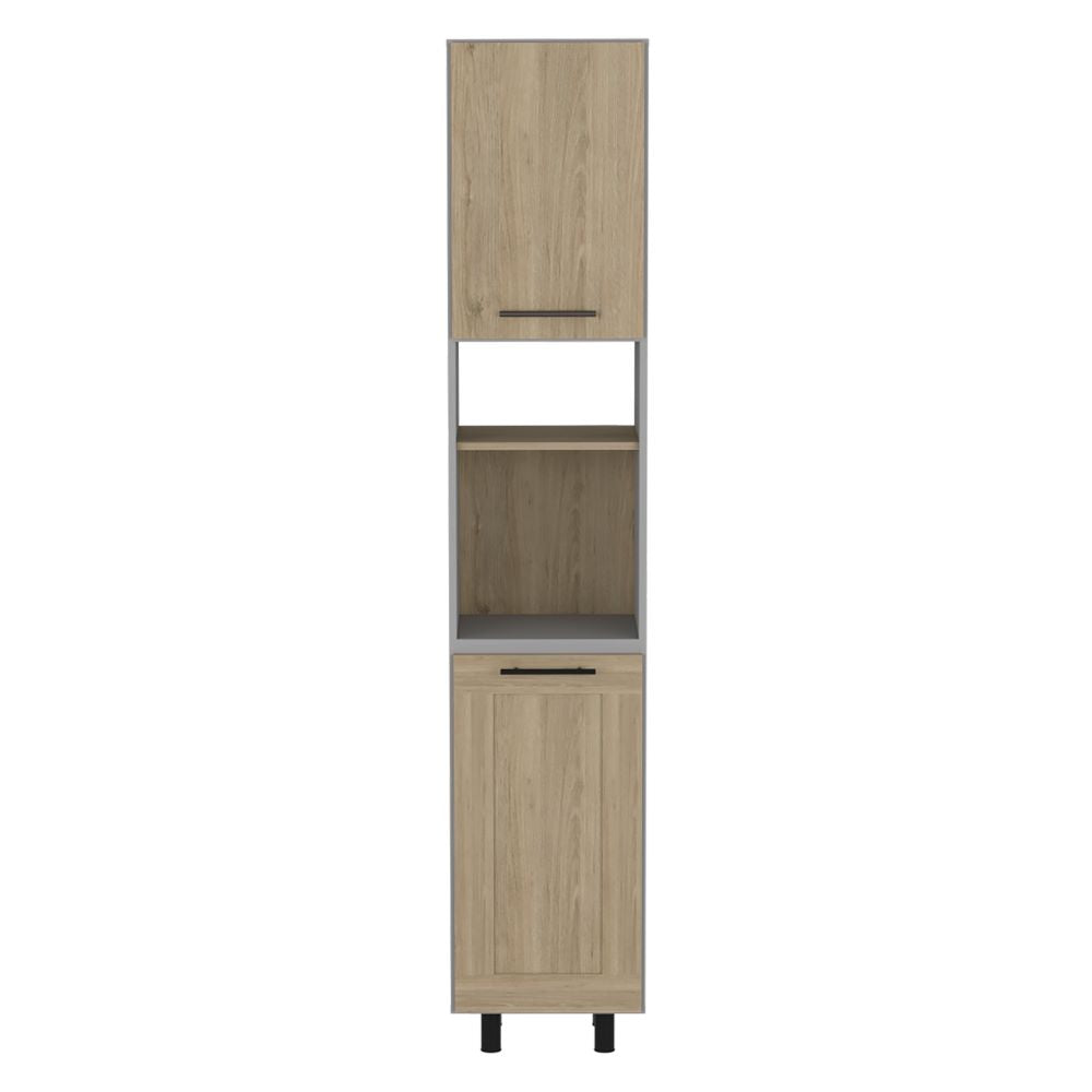 Alacena Kitchen Hasselt, Gris y Rovere, con dos puertas batientes y variedad de entrepaños - vista 7