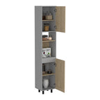 Alacena Kitchen Hasselt, Gris y Rovere, con dos puertas batientes y variedad de entrepaños - vista 1
